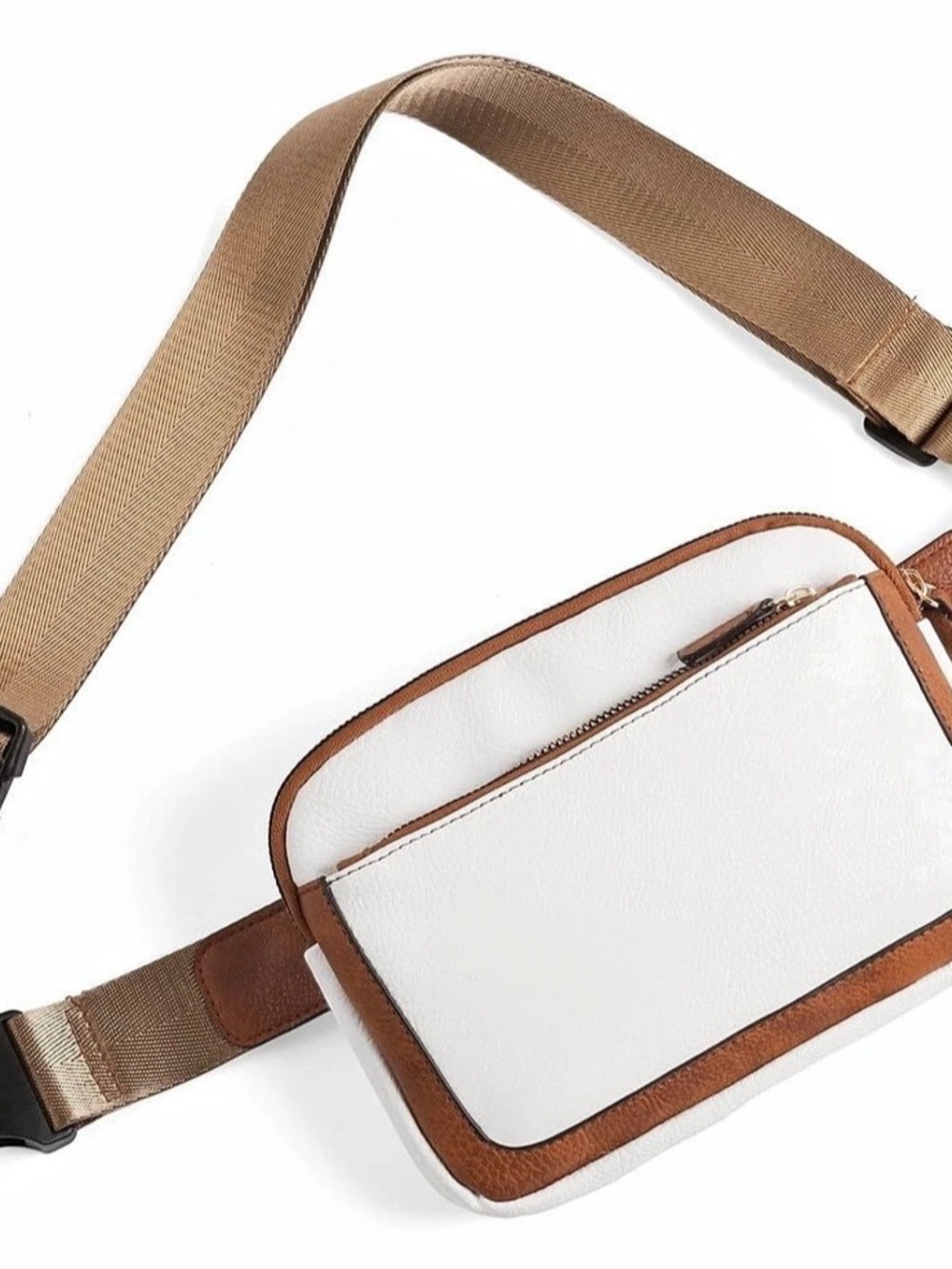 White & Brown Crossbody Bag Like New